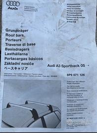 Porta tutto con accessori porta sci Audi A3