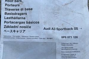 Porta tutto con accessori porta sci Audi A3