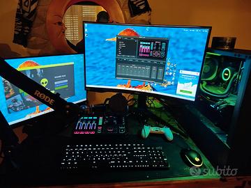 PC gaming, schermo 2, tastiera meccanica, goxlrPRO