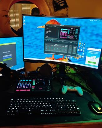 PC gaming, schermo 2, tastiera meccanica, goxlrPRO
