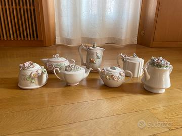 Lotto vintage collezione 7 teiere ceramica