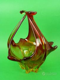 Cestello centro tavola in vetro di Murano