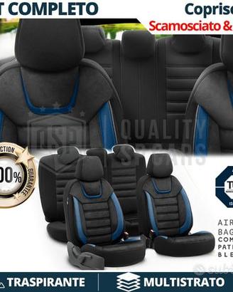 COPRISEDILI per Bmw Serie 5 Scamosciato Pelle Blu
