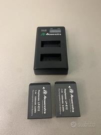 Caricabatterie + 2 batterie nuove per fotocamere