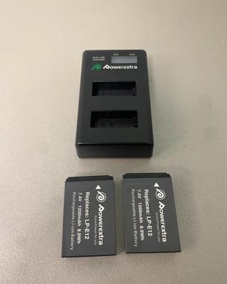 Caricabatterie + 2 batterie nuove per fotocamere