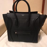 Borsa Celine Luggage media in pelle nera
