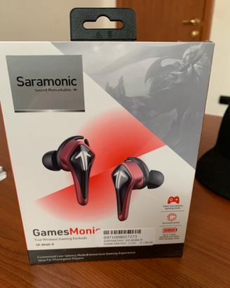 CUFFIE EARBUDS SARAMONIC SR-BH60-R colore rosso
