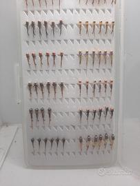 70 ninfe artificiali tungsteno barbless pesca