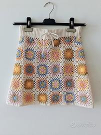 Minigonna nuova in crochet copricostume Mango XS 