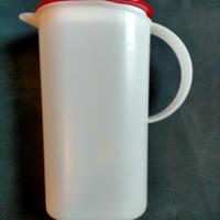 Tupperware brocca bianca con coperchio rosso nuova