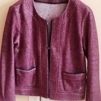 cardigan borgogna in tweed