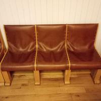 Panca vintage legno/pelle