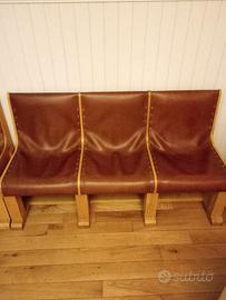 Panca vintage legno/pelle