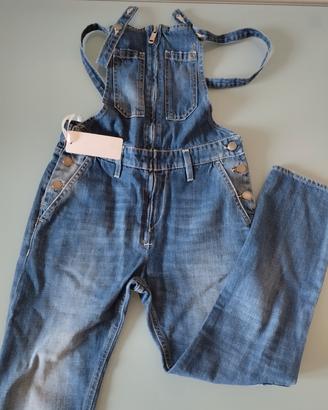 Gas salopette/tuta jeans ragazza Nuova 