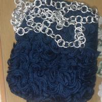 borsa in lana con catenella metallica 