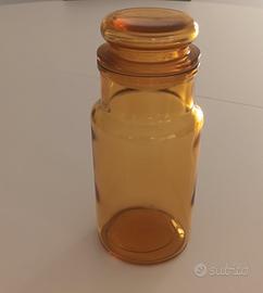vaso vintage vetro ambra per alimenti
