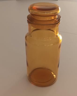 vaso vintage vetro ambra per alimenti