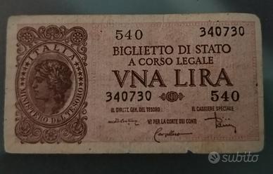 banconota da UNA LIRA - Ed. 1944