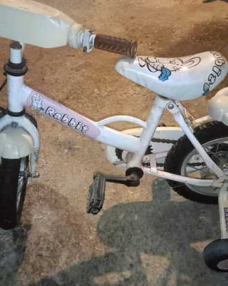 Bicicletta bambina 12"Rabbit con rotelle