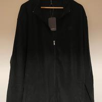 Felpa in pile - color nero - zip lunga - 4xl