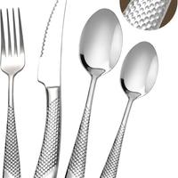 Set di Posate 24 Pezzi Moderne martellato con Colt