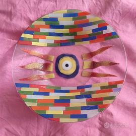 Piatto in vetro artigianale diam 31 h 5.5 