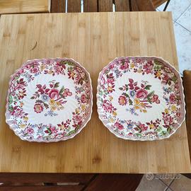SET 2 PIATTI QUADRATI D’EPOCA COPELAND SPODE
