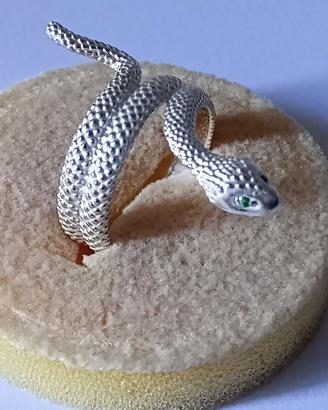 anello serpente argento 925 smeraldi