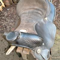 Sella monta western cuoio e pelle