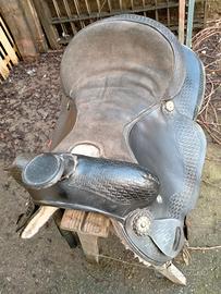 Sella monta western cuoio e pelle