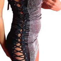 CVG vestito nero corto strass taglia unica nuovo