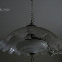 Lampadario vetro con luce neon