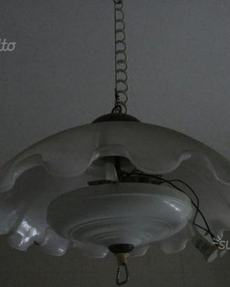 Lampadario vetro con luce neon