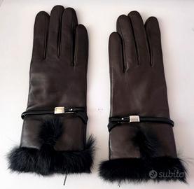 Guanti donna in vera pelle con pelliccia - Nuovi