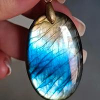 Ciondolo Labradorite blu e oro