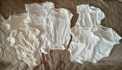 Lotto 8 Body Mezza Manica Bianchi Primark 0-3 Mesi