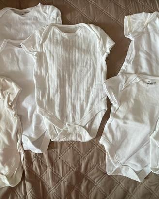 Lotto 8 Body Mezza Manica Bianchi Primark 0-3 Mesi