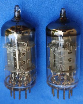 ●Coppia Valvole Mullard ECF80 BVA Testate>100% NOS