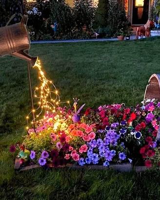 Innaffiatoio solare luci decorazioni da giardino 