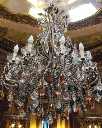 lampadario ferro battuto liberty