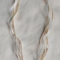 collana fatta a mano in stoffa e ceramica ( Atena)