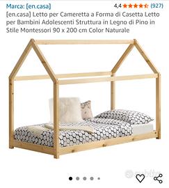 Lettino, Letto bambini, casetta con materasso