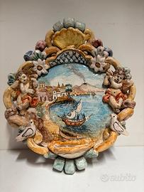 Acquasantiera napoli com vesuvio