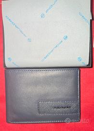 Portafoglio piquadro uomo blu vera pelle nuovo