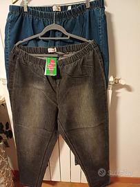 set 2 legg jeans donna effetto denim, taglie 58,62