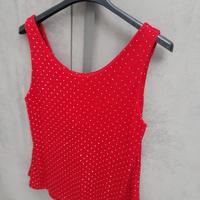 canotta rossa con strass