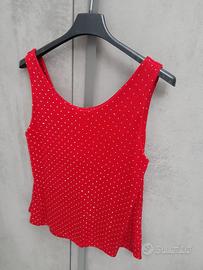 canotta rossa con strass