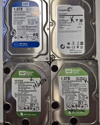 Stock di Hard Disk SATA  perfettamente funzionanti