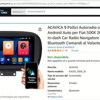 Autoradio carplay per FIAT 500X