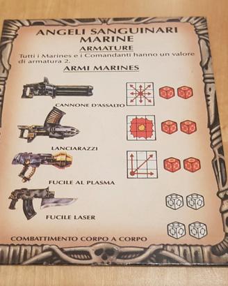 Angeli Sanguinari Scheda Armi Star Quest MB 1990